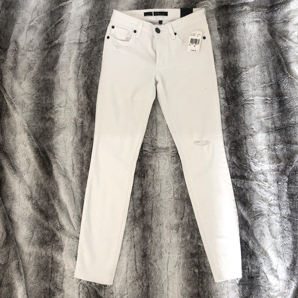 Minimal Distress White Skinny Jeans - STS Blue, Von Maur